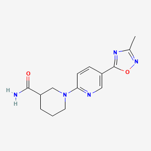 1-(5-(3-Methyl-1,2,4-oxadiazol-5-yl)pyridin-2-yl)piperidine-3-carboxamide