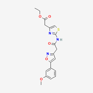 Ethyl 2-(2-(2-(5-(3-methoxyphenyl)isoxazol-3-yl)acetamido)thiazol-4-yl)acetate