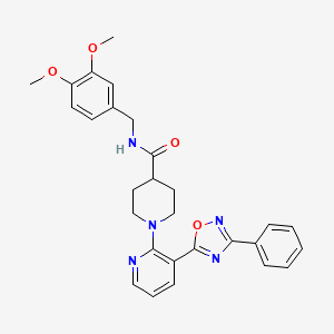 molecular formula C28H29N5O4 B2540761 N-(4-chlorophenyl)-2-({3-[(2-methylphenyl)thio]pyrazin-2-yl}thio)acetamide CAS No. 1251585-01-9