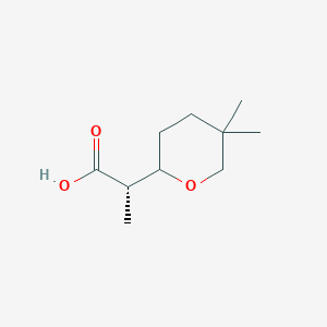 molecular formula C10H18O3 B2540765 (2S)-2-(5,5-Dimethyloxan-2-yl)propanoic acid CAS No. 2248219-51-2