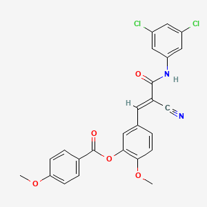 B2540774 [5-[(E)-2-cyano-3-(3,5-dichloroanilino)-3-oxoprop-1-enyl]-2-methoxyphenyl] 4-methoxybenzoate CAS No. 380476-34-6
