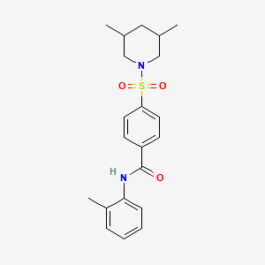 molecular formula C21H26N2O3S B2540778 4-((3,5-二甲基哌啶-1-基)磺酰基)-N-(邻甲苯基)苯甲酰胺 CAS No. 476308-50-6