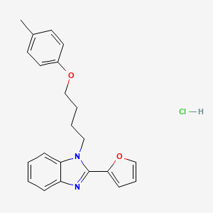 molecular formula C22H23ClN2O2 B2540783 2-(furan-2-yl)-1-(4-(p-tolyloxy)butyl)-1H-benzo[d]imidazole hydrochloride CAS No. 1215595-23-5