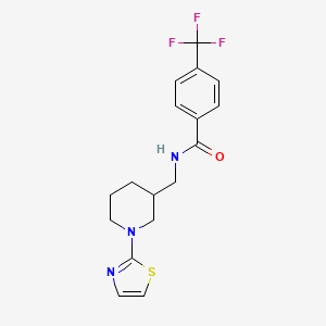 molecular formula C17H18F3N3OS B2540792 N-((1-(噻唑-2-基)哌啶-3-基)甲基)-4-(三氟甲基)苯甲酰胺 CAS No. 1706284-35-6