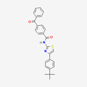 molecular formula C27H24N2O2S B2540800 4-benzoyl-N-[4-(4-tert-butylphenyl)-1,3-thiazol-2-yl]benzamide CAS No. 313646-78-5