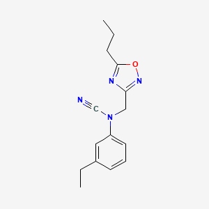 molecular formula C15H18N4O B2540805 N-cyano-3-ethyl-N-[(5-propyl-1,2,4-oxadiazol-3-yl)methyl]aniline CAS No. 1797751-96-2