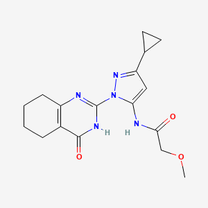 molecular formula C17H21N5O3 B2540811 N-(3-cyclopropyl-1-(4-oxo-3,4,5,6,7,8-hexahydroquinazolin-2-yl)-1H-pyrazol-5-yl)-2-methoxyacetamide CAS No. 1207022-13-6