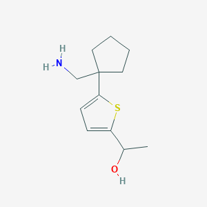 molecular formula C12H19NOS B2540813 1-{5-[1-(氨基甲基)环戊基]噻吩-2-基}乙醇 CAS No. 2092803-28-4