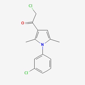 molecular formula C14H13Cl2NO B2540816 2-chloro-1-[1-(3-chlorophenyl)-2,5-dimethyl-1H-pyrrol-3-yl]ethan-1-one CAS No. 610274-29-8