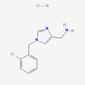 molecular formula C11H13Cl2N3 B2540824 [1-(2-氯苄基)-1H-咪唑-4-基]甲胺盐酸盐 CAS No. 1439899-12-3