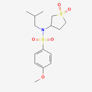 molecular formula C15H23NO5S2 B2540834 N-(1,1-dioxidotetrahydrothiophen-3-yl)-N-isobutyl-4-methoxybenzenesulfonamide CAS No. 874787-57-2