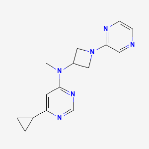 molecular formula C15H18N6 B2540835 6-Cyclopropyl-N-methyl-N-(1-pyrazin-2-ylazetidin-3-yl)pyrimidin-4-amine CAS No. 2415500-17-1