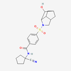 molecular formula C21H25N3O4S B2540840 N-(1-cyanocyclopentyl)-4-({2-hydroxy-4-azatricyclo[4.2.1.0^{3,7}]nonan-4-yl}sulfonyl)benzamide CAS No. 2094697-91-1