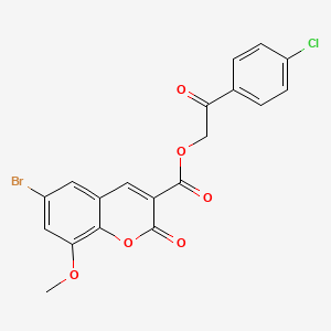 molecular formula C19H12BrClO6 B2540841 2-(4-chlorophenyl)-2-oxoethyl 6-bromo-8-methoxy-2-oxo-2H-chromene-3-carboxylate CAS No. 941943-90-4