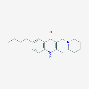 6-Butyl-2-methyl-3-(1-piperidinylmethyl)-4-quinolinol