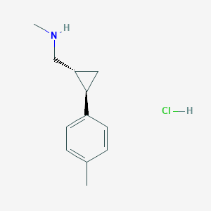 molecular formula C12H18ClN B2540850 N-Methyl-1-[(1R,2R)-2-(4-methylphenyl)cyclopropyl]methanamine;hydrochloride CAS No. 2445749-67-5