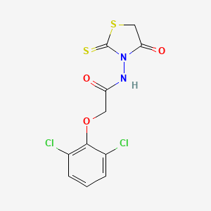molecular formula C11H8Cl2N2O3S2 B2540852 2-(2,6-dichlorophenoxy)-N-(4-oxo-2-thioxo-1,3-thiazolan-3-yl)acetamide CAS No. 866154-59-8