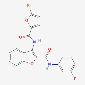 molecular formula C20H12BrFN2O4 B2540856 3-(5-bromofuran-2-carboxamido)-N-(3-fluorophenyl)benzofuran-2-carboxamide CAS No. 887882-70-4