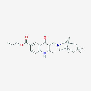 molecular formula C25H34N2O3 B254086 Propyl 4-hydroxy-2-methyl-3-[(1,3,3-trimethyl-6-azabicyclo[3.2.1]oct-6-yl)methyl]-6-quinolinecarboxylate 