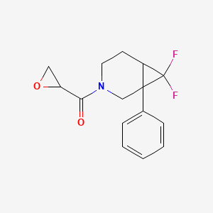 molecular formula C15H15F2NO2 B2540860 (7,7-Difluoro-1-phenyl-3-azabicyclo[4.1.0]heptan-3-yl)-(oxiran-2-yl)methanone CAS No. 2411264-19-0