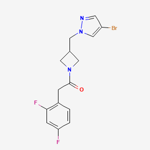 molecular formula C15H14BrF2N3O B2540863 1-{3-[(4-bromo-1H-pyrazol-1-yl)methyl]azetidin-1-yl}-2-(2,4-difluorophenyl)ethan-1-one CAS No. 2415517-17-6