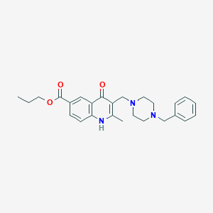 molecular formula C26H31N3O3 B254087 Propyl 3-[(4-benzyl-1-piperazinyl)methyl]-4-hydroxy-2-methyl-6-quinolinecarboxylate 