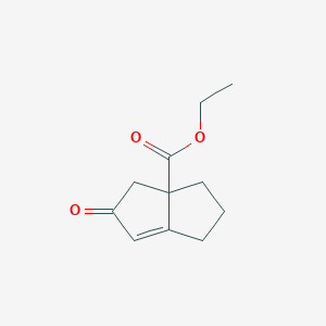 molecular formula C11H14O3 B2540874 5-氧代-1,2,3,3A,4,5-六氢戊烯-3A-羧酸乙酯 CAS No. 65898-66-0