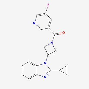 molecular formula C19H17FN4O B2540879 [3-(2-Cyclopropylbenzimidazol-1-yl)azetidin-1-yl]-(5-fluoropyridin-3-yl)methanone CAS No. 2380033-98-5