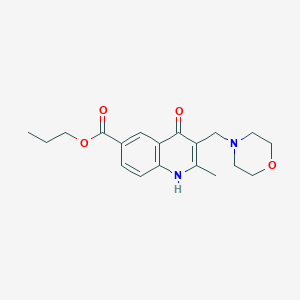 molecular formula C19H24N2O4 B254088 propyl 2-methyl-3-(morpholin-4-ylmethyl)-4-oxo-1H-quinoline-6-carboxylate 