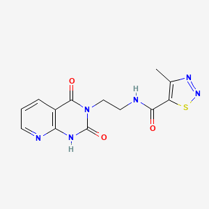 molecular formula C13H12N6O3S B2540888 N-(2-(2,4-二氧代-1,2-二氢吡啶并[2,3-d]嘧啶-3(4H)-基)乙基)-4-甲基-1,2,3-噻二唑-5-甲酰胺 CAS No. 2034372-45-5