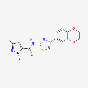 N-(4-(2,3-dihydrobenzo[b][1,4]dioxin-6-yl)thiazol-2-yl)-1,3-dimethyl-1H-pyrazole-5-carboxamide