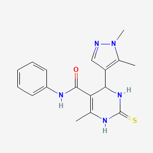 molecular formula C17H19N5OS B2540892 4-(1,5-dimethyl-1H-pyrazol-4-yl)-6-methyl-N-phenyl-2-thioxo-1,2,3,4-tetrahydropyrimidine-5-carboxamide CAS No. 512807-41-9