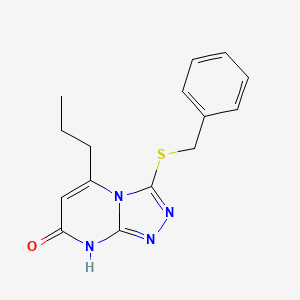 molecular formula C15H16N4OS B2540896 3-(benzylthio)-5-propyl-[1,2,4]triazolo[4,3-a]pyrimidin-7(8H)-one CAS No. 891123-88-9