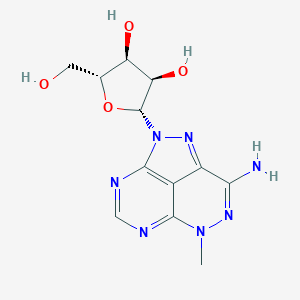 molecular formula C12H15N7O4 B025409 8-Amino-6(N)-methyl-2-ribofuranosyl-1,2,3,5,6,7-hexaazaacenaphthylene CAS No. 109947-70-8