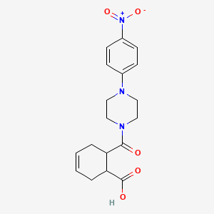 molecular formula C18H21N3O5 B2540904 6-{[4-(4-Nitrophenyl)piperazino]carbonyl}-3-cyclohexene-1-carboxylic acid CAS No. 329042-69-5