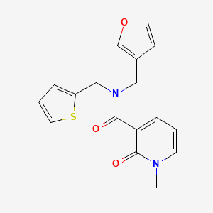 N-(furan-3-ylmethyl)-1-methyl-2-oxo-N-(thiophen-2-ylmethyl)-1,2-dihydropyridine-3-carboxamide