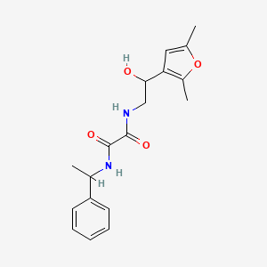 molecular formula C18H22N2O4 B2540917 N1-(2-(2,5-二甲基呋喃-3-基)-2-羟乙基)-N2-(1-苯乙基)草酰胺 CAS No. 2319851-75-5