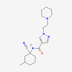 molecular formula C19H29N5O B2540918 N-(1-Cyano-3-methylcyclohexyl)-1-(2-piperidin-1-ylethyl)pyrazole-4-carboxamide CAS No. 1465312-60-0