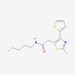 molecular formula C15H20N2OS2 B254092 2-[2-methyl-4-(2-thienyl)-1,3-thiazol-5-yl]-N-pentylacetamide 