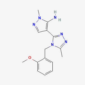 molecular formula C15H18N6O B2540920 4-[4-(2-methoxybenzyl)-5-methyl-4H-1,2,4-triazol-3-yl]-1-methyl-1H-pyrazol-5-amine CAS No. 956964-69-5