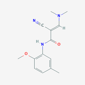 molecular formula C14H17N3O2 B2540931 (E)-2-cyano-3-(dimethylamino)-N-(2-methoxy-5-methylphenyl)acrylamide CAS No. 2035021-58-8
