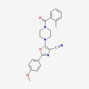 2-(4-methoxyphenyl)-5-[4-(2-methylbenzoyl)piperazin-1-yl]-1,3-oxazole-4-carbonitrile