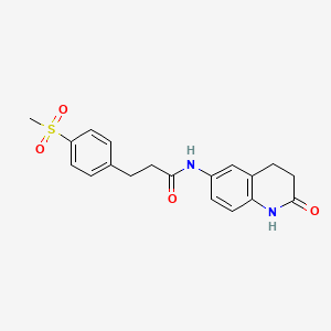 molecular formula C19H20N2O4S B2540944 3-(4-(甲基磺酰基)苯基)-N-(2-氧代-1,2,3,4-四氢喹啉-6-基)丙酰胺 CAS No. 2034422-21-2