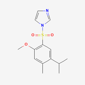 molecular formula C14H18N2O3S B2540946 1-(5-异丙基-2-甲氧基-4-甲基苯磺酰基)-1H-咪唑 CAS No. 442554-62-3