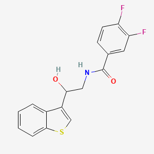 molecular formula C17H13F2NO2S B2540947 N-(2-(苯并[b]噻吩-3-基)-2-羟乙基)-3,4-二氟苯甲酰胺 CAS No. 2034456-83-0