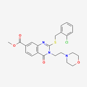 Methyl 2-[(2-chlorophenyl)methylsulfanyl]-3-(2-morpholin-4-ylethyl)-4-oxoquinazoline-7-carboxylate