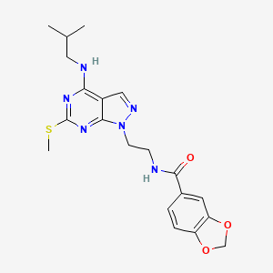N-(2-(4-(isobutylamino)-6-(methylthio)-1H-pyrazolo[3,4-d]pyrimidin-1-yl)ethyl)benzo[d][1,3]dioxole-5-carboxamide