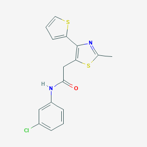molecular formula C16H13ClN2OS2 B254096 N-(3-chlorophenyl)-2-[2-methyl-4-(2-thienyl)-1,3-thiazol-5-yl]acetamide 