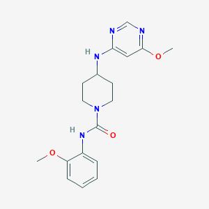 molecular formula C18H23N5O3 B2540960 N-(2-Methoxyphenyl)-4-[(6-methoxypyrimidin-4-yl)amino]piperidine-1-carboxamide CAS No. 2415509-96-3