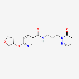 molecular formula C17H20N4O4 B2540963 N-(3-(6-oxopyridazin-1(6H)-yl)propyl)-6-((tetrahydrofuran-3-yl)oxy)nicotinamide CAS No. 2034428-48-1
